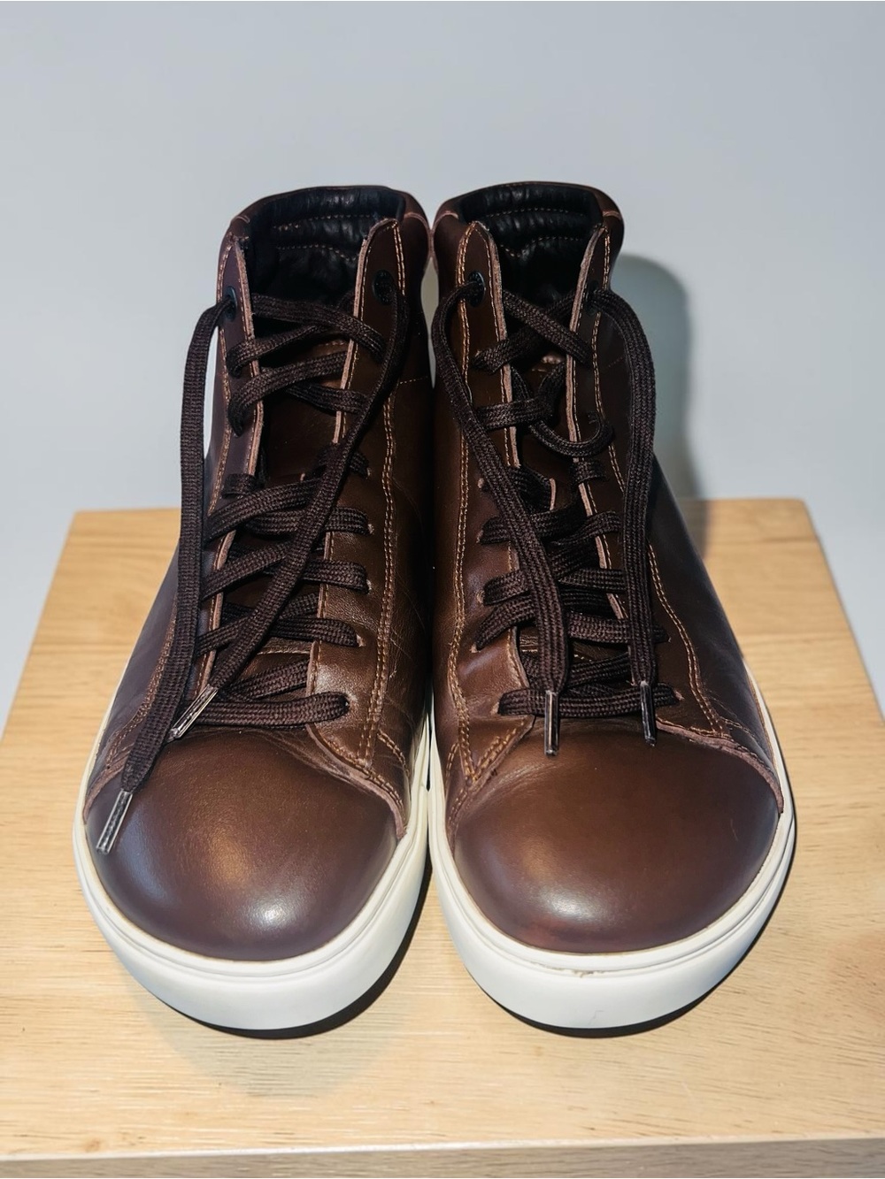 Birkenstock Bend Mid Leather High Top Sneakers Brown Roast EU 39